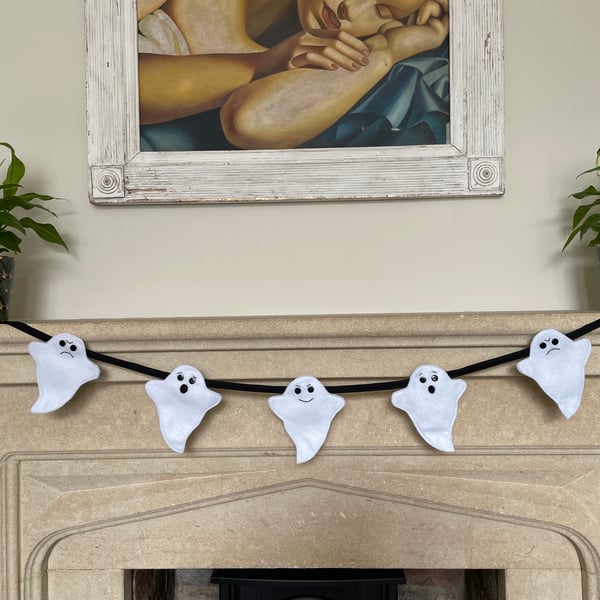 Hand sewn Halloween ghost bunting