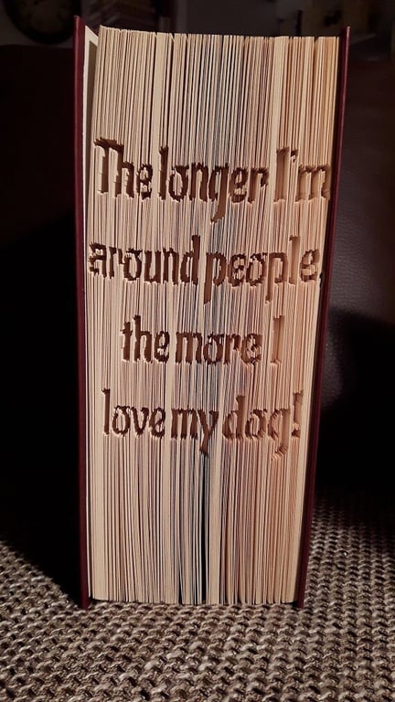 Love my dog CUT & FOLD Book Folding Pattern - EMAILED PDF PATTERN