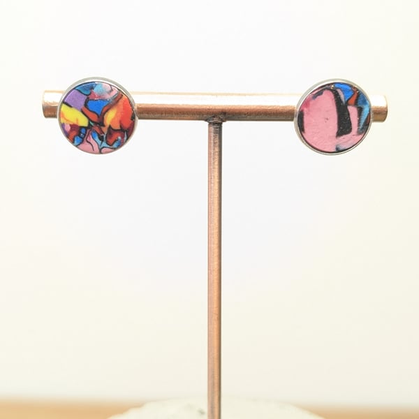 Eclectic small stud earrings 
