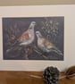 Two Turtle Doves, An A4 signed print of an original drawing - Image 1