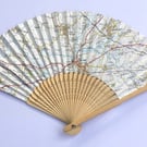 Unique handmade Fan, using recycled map paper, map includes Thame in Oxfordshire