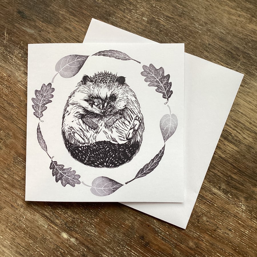 Hedgehog Greetings Card - cute, blank, birthday