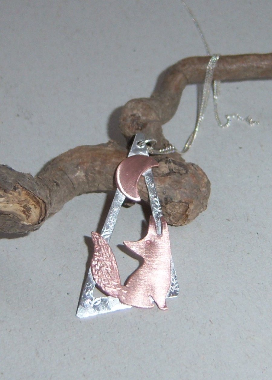 Fox & moon pendant