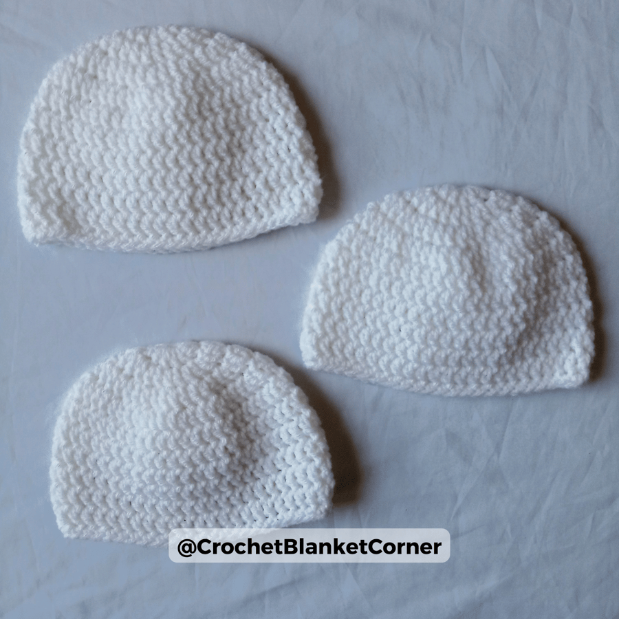 White Baby Hat, Crochet Baby Hat, Newborn Baby Hat, Handmade Baby Beanie