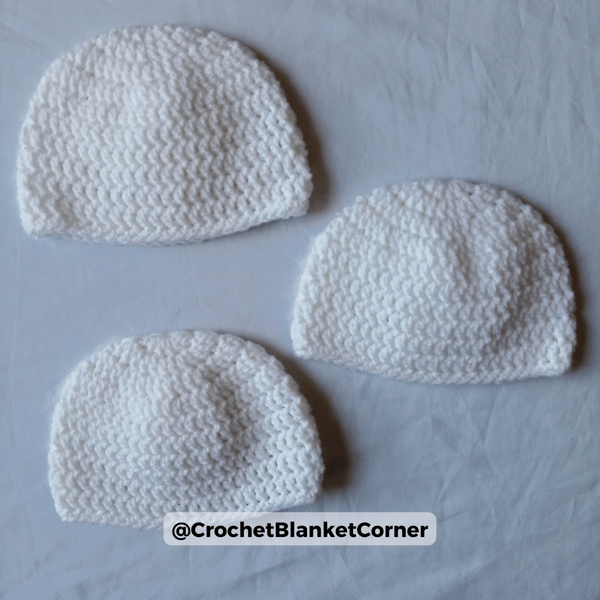 White Baby Hat, Crochet Baby Hat, Newborn Baby Hat, Handmade Baby Beanie