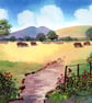 Welsh Landsacape, Brecon Beacons, Wales, Original Watercolour in 14x11 '' Mount - Image 1