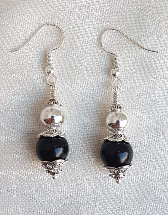 Beautiful Darkness and Light Earrings - Silver tones