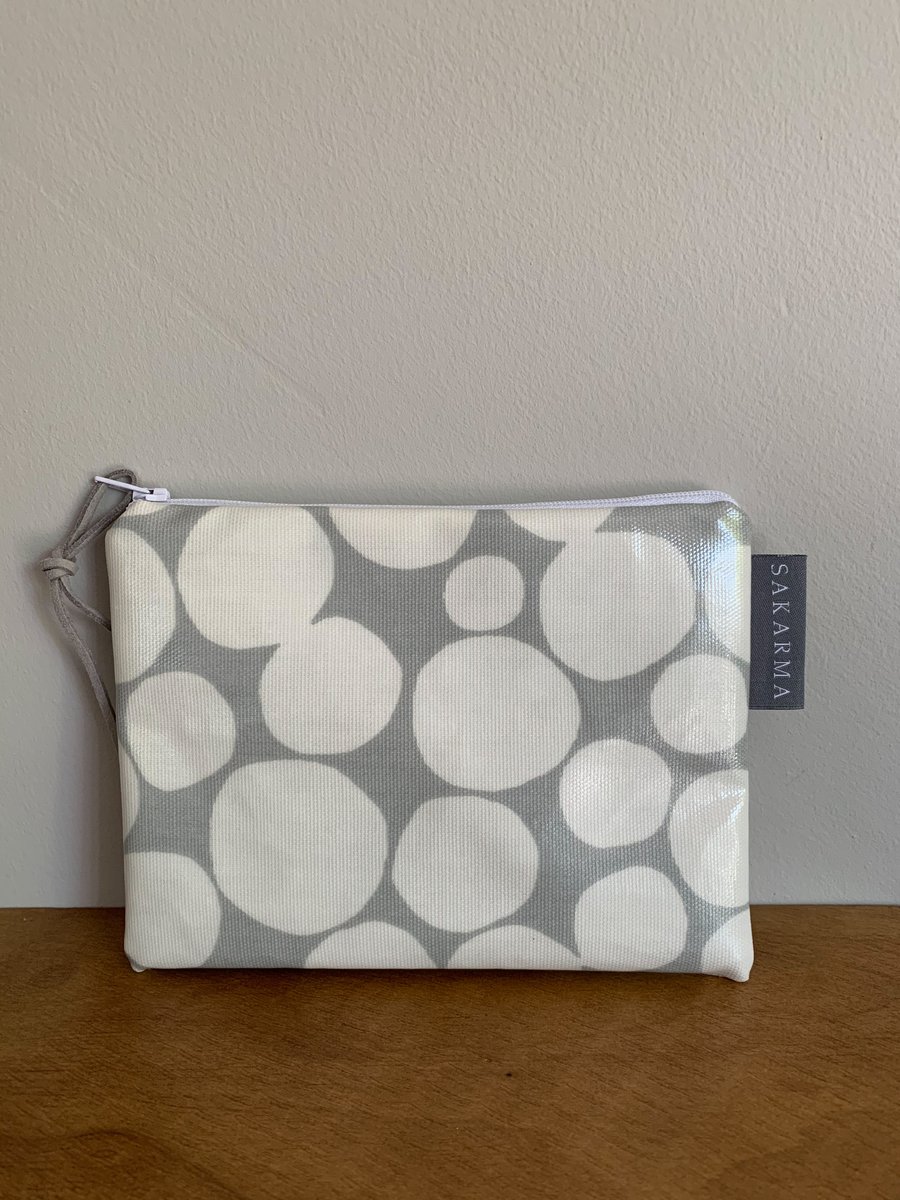 PVC Coin Purse - Grey and White