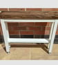 Handmade Rustic Pine Sofa Table - Dark Walnut & White Slim Small Console Table - Image 3
