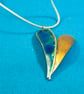 Blue Half Heart Copper Pendant - Image 3