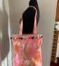 Tie dyed hand painted tote with paisley gecko design  - Image 1