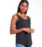 Moth Women's organic cotton vest loose fit black with gold print size 2XL - Image 4