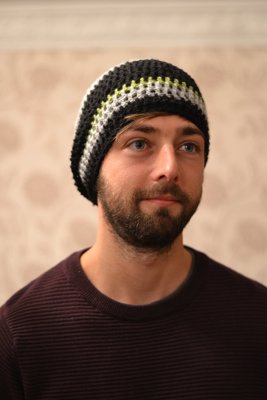 Hat Mens, Crochet, Slouch, Oversized Beanie, Slouchy Tam, Womens, Dreads Hat 