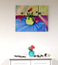 Tulip Flowers in Yellow Jug Still Life Oil Painting - Image 2