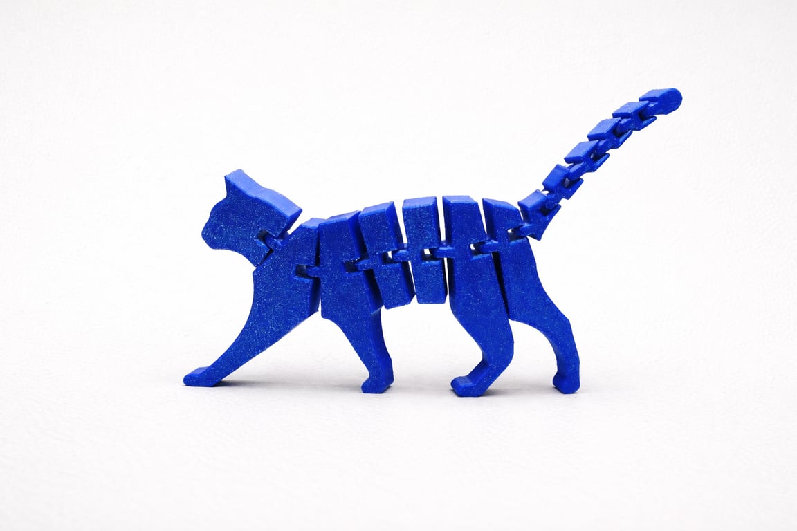 Flexi Articulated Cat 3D Printed Figure 120mm x 80mm Fully Customisable 
