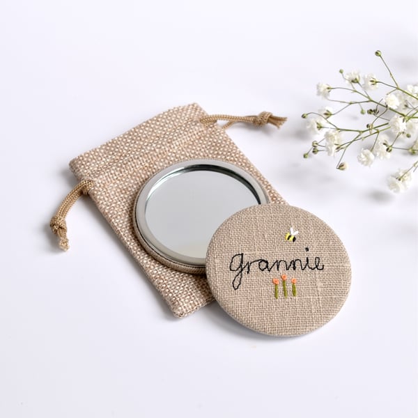 Personalised hand mirror, custom mirror, personalised mirror