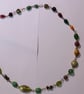 Handcrafted Multi-Colored Glass & Stone Beaded Chain Necklace - Image 2
