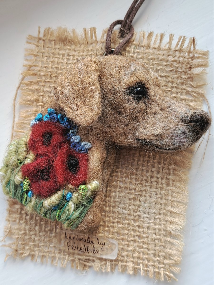 Needle Felted Labrador Retriever Brooch