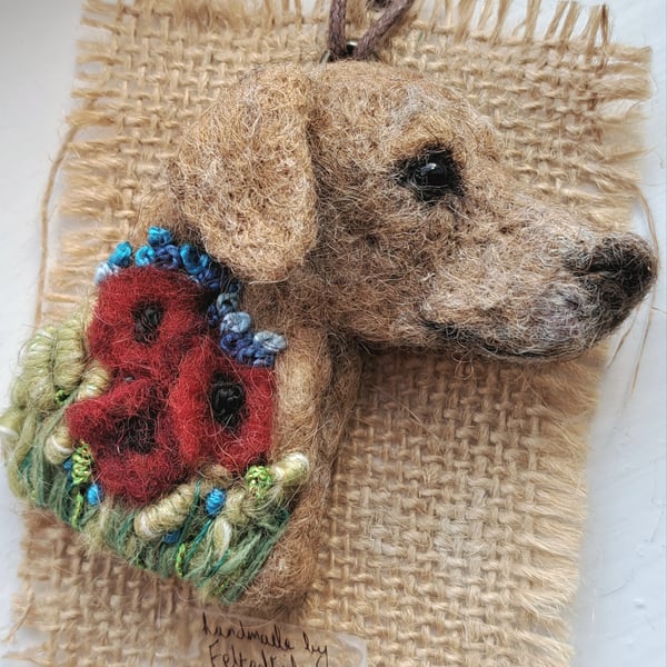 Needle Felted Labrador Retriever Brooch