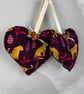 Handmade leopard cats hanging fabric hearts set of 2 - Image 8
