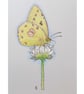 Clouded Yellow Butterfly - Original insect drawing, small wall art