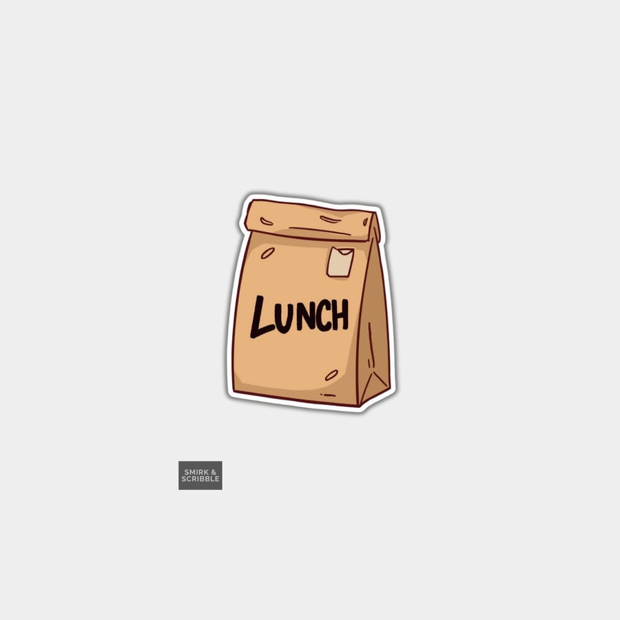Funny Vinyl Sticker For Adults - Brown Lunch Bag