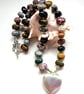 Designer Chunky Fancy Jasper & Peridot Necklace  - Image 5