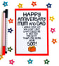 Funny Anniversary Card Happy Anniversary for Mum and Dad Best Gift from your Son - Image 1