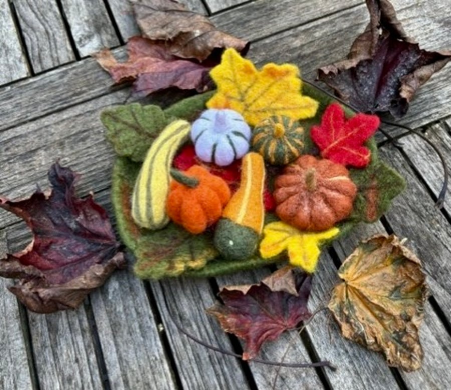 Autumn pumpkins and gourds decoration.
