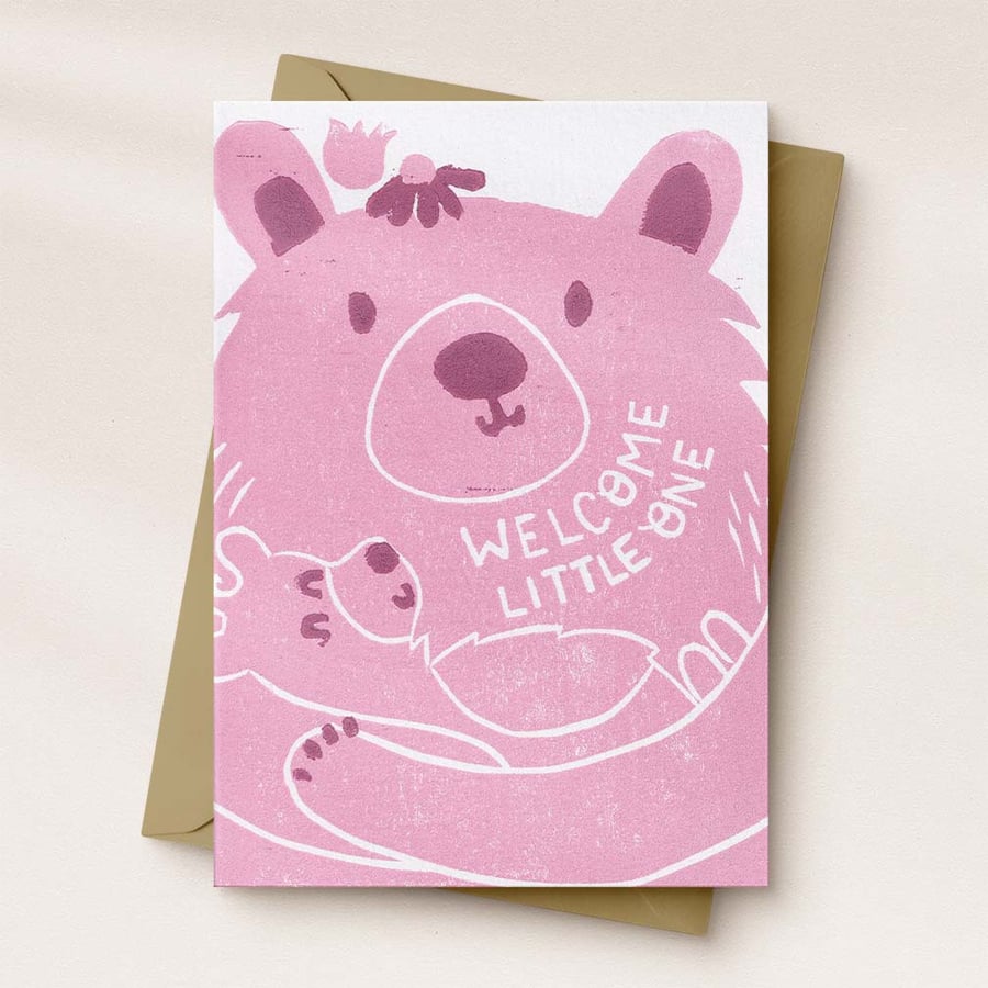 "Welcome Little One" Baby Greeting Card - A6