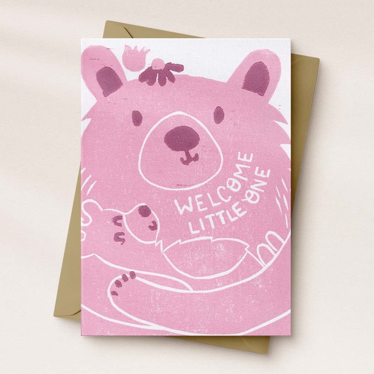 "Welcome Little One" Baby Greeting Card - A6