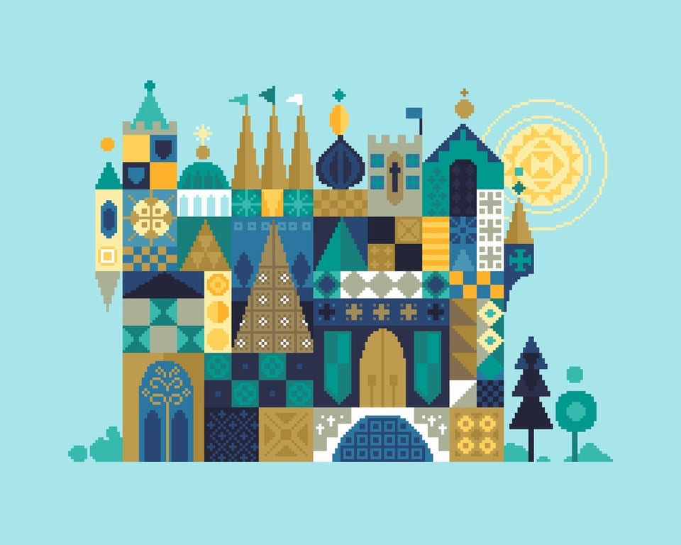 153A - Fairytale Jade Castle - Cross Stitch Pattern