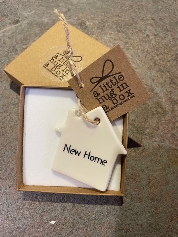 A little hug in a box  New Home  porcelain gift 