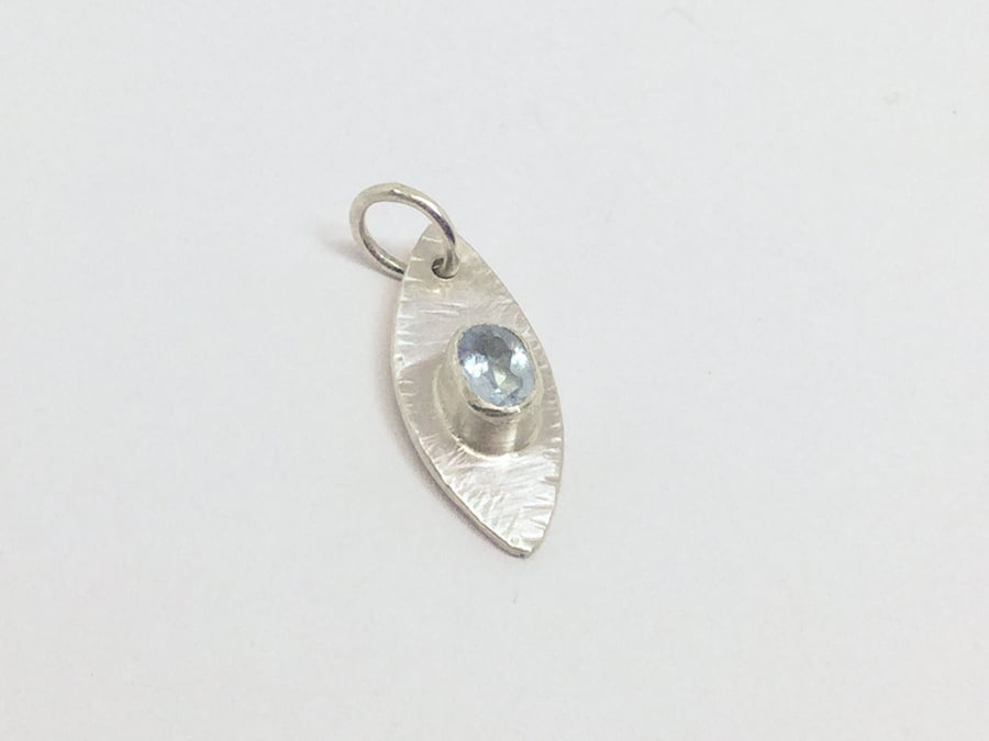 Handmade Sky Blue Topaz Silver Pendant 