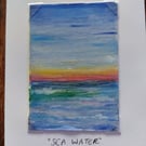 "Sea Water" Original ACEO miniature oil pastel seascape