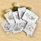Festive Gift Tag set of 16 various designs 5.2 x 7.4cm