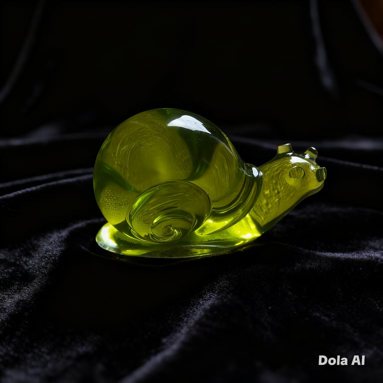 Olive Green Epoxy Resin Snail Ornament