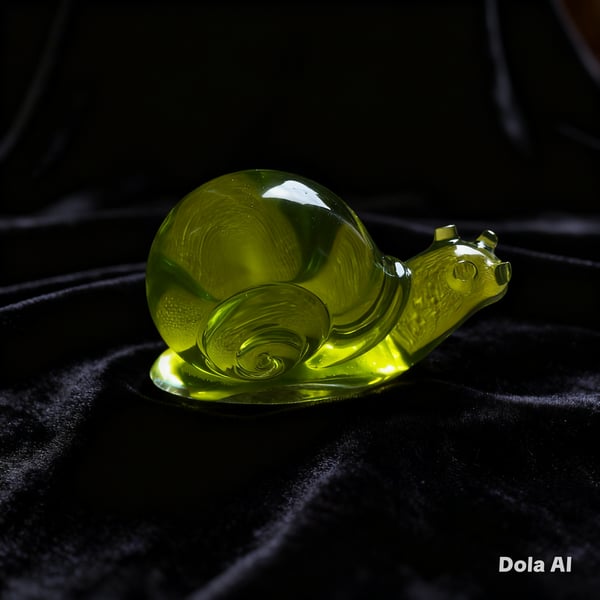 Olive Green Epoxy Resin Snail Ornament