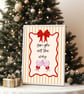 Festive Christmas Wall Art, Christmas Gin Quote Print, Christmas Kitchen Decor - Image 1