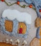 Handmade Felt Embroidered Christmas Cottage - Image 3