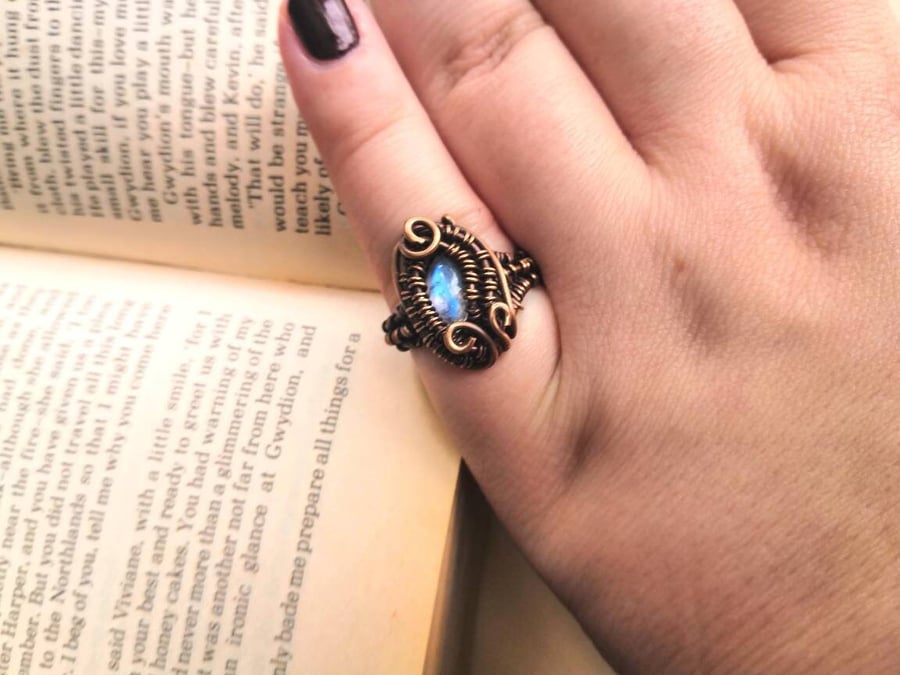 Open Wire Work Moonstone Ring Open Wire Work Moonstone Ring
