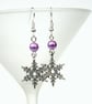 Christmas earrings, with snowflake charm - Image 2