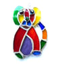 Dog Suncatcher Purple Tum Stained Glass Rainbow Patchwork 003