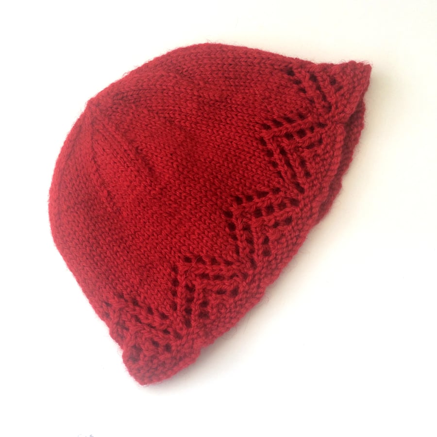 Scarlet Red feminine wool hat