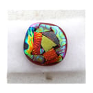 Patchwork Dichroic Fused Glass Brooch 068 Handmade 