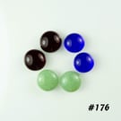 3 pairs of art glass 1cm cabochons for jewellery making, crafting (176)