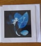 Blossom Print from Original Photogram - White Blank Greeting Card with Envelope