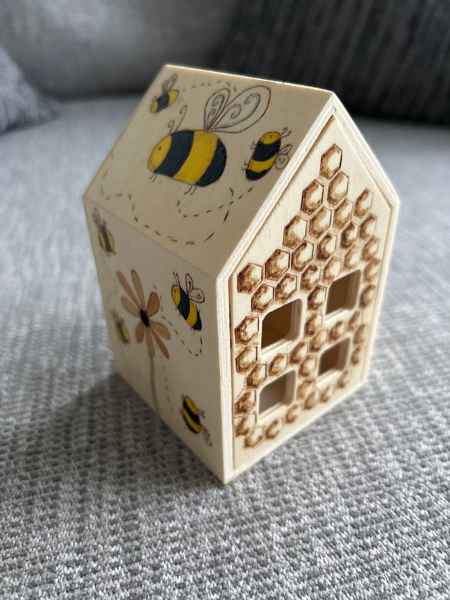 Wooden LED Tea Light Holder