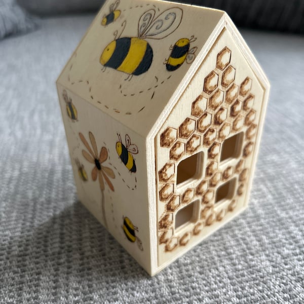 Wooden LED Tea Light Holder