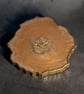 Double Sided Resin Geode Style Coaster - Pink and Gold with Gold Edging - Image 2